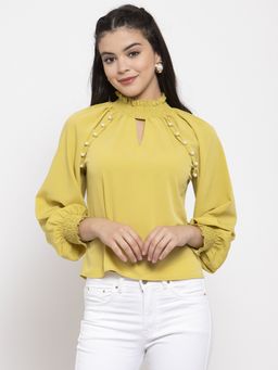 KASSUALLY - Women Yellow Solid Top