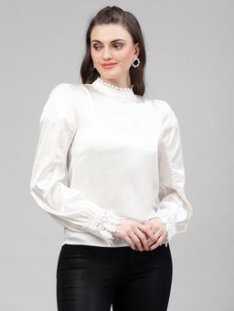 KASSUALLY - Women Off-White Solid Top