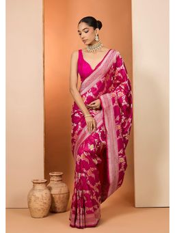 Neha Khullar - Rani Woven Pre Drape Saree and Unstitched Blouse
