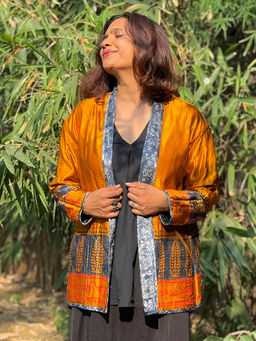 Chidiyaa - Multi-Colour Sardi Ki Dhoop Soft Ember Mashru Silk Reversible Jacket