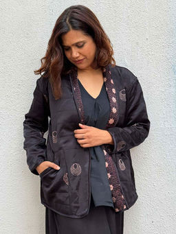 Chidiyaa - Multi-Colour Sardi Ki Dhoop Moonchild Mashru Silk Reversible Jacket