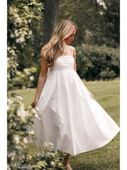 Petal & Pup - White Alice Bow Back Midi Dress