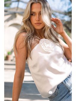 Petal & Pup - Ivory Pai Rosette Top