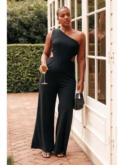 Petal & Pup - Black Tina One Shoulder Jumpsuit