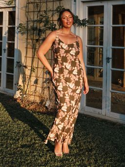 Petal & Pup - Olive Floral Jamie Maxi Slip Dress