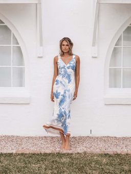 Petal & Pup - Pale Blue Print Lizza Maxi Dress