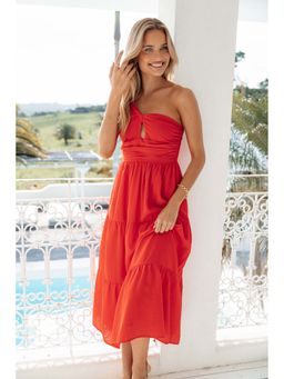 Petal & Pup - Red Vinny One Shoulder Maxi Dress