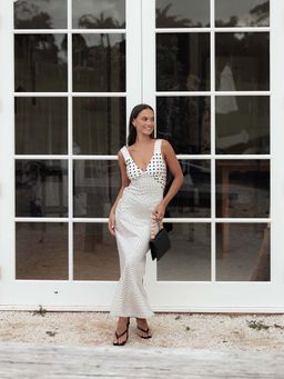 Petal & Pup - White Polka Dots Lizza Maxi Dress