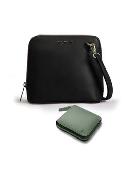 DailyObjects - Womens Sling Bag and Zip Wallet Combo Green (Set of 2)