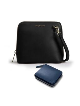 DailyObjects - Womens Sling Bag and Zip Wallet Combo Blue (Set of 2)