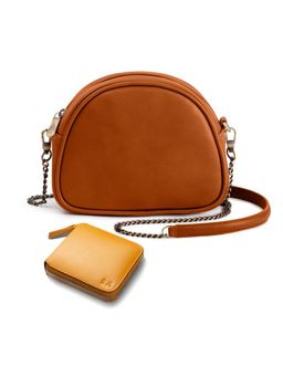 DailyObjects - Womens Sling Bag and Zip Wallet Combo Tan (Set of 2)