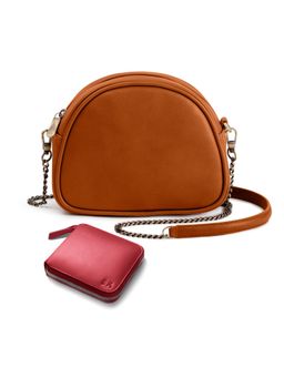 DailyObjects - Womens Sling Bag and Zip Wallet Combo Red (Set of 2)