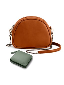 DailyObjects - Womens Sling Bag and Zip Wallet Combo Green (Set of 2)