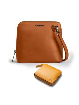 DailyObjects - Womens Sling Bag and Zip Wallet Combo Tan (Set of 2)