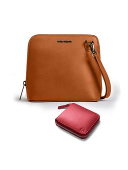 DailyObjects - Womens Sling Bag and Zip Wallet Combo Red (Set of 2)