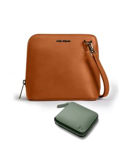 DailyObjects - Womens Sling Bag and Zip Wallet Combo Green (Set of 2)