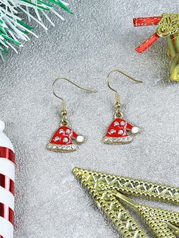 Asthetika Kids - Christmas Cap Charm Earrings Red