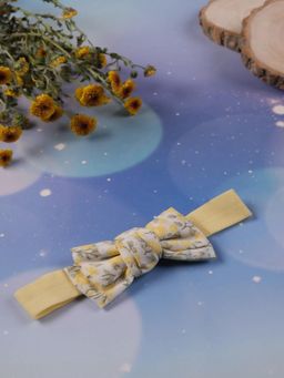 JEWELZ - Graceful Yellow Bow-Muster cloth Hairband for Kids