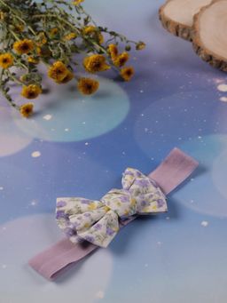 JEWELZ - Graceful Purple Bow-Muster cloth Hairband for Kids