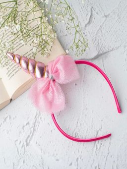 JEWELZ - Magenta Bow with Unicorn Shape Design Hair Band For Kids