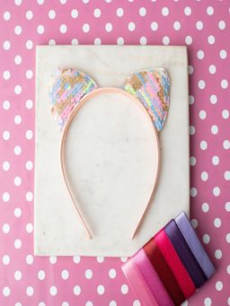 JEWELZ - Peach Color Kitty Hair Band for Kids