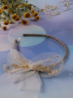 JEWELZ - Statement Party Wear Brown Net Hair Band for Kids