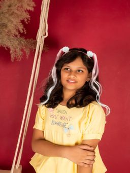 JEWELZ - Pretty Hair Band with Faux Hair For Kids