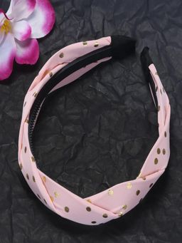 JEWELZ - Polka-Dot Printed Knotted Peach Hair Band For Kids