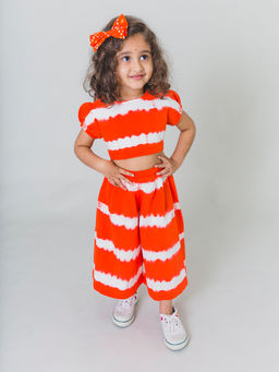 TIBER TABER - Girls Top Stripe - Orange (6-7 Years)