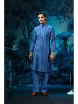 MANDIRA WIRK - Blue Bliss Pintuck Kurta with Pant