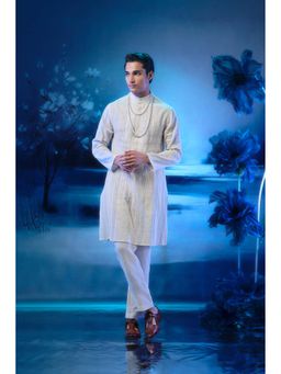 MANDIRA WIRK - Ivory Embroidered Kurta with Pant