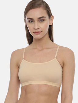 BLOSSOM - Single Layered Full Coverage 100% Cotton Pull On Beige Bra