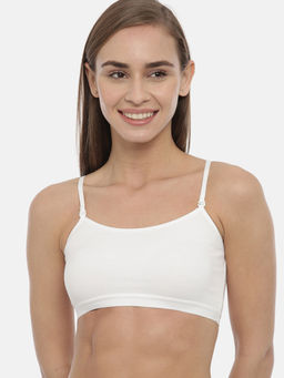 BLOSSOM - Single Layered Full Coverage 100% Cotton Pull On White Bra