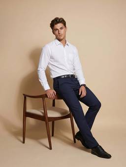 Peter England - Men White Regular Fit Formal Full Sleeves Formal Shirt