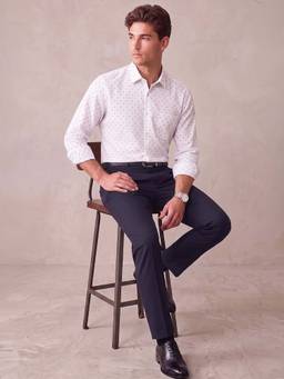 Peter England - Men White Slim Fit Formal Shirt