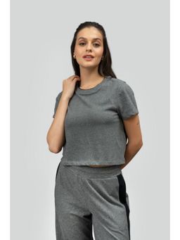 NeceSera - Grey Soft Cotton Crop Top