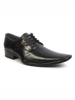 Hitz - Men's Black Leather Lace-up Formal Shoes