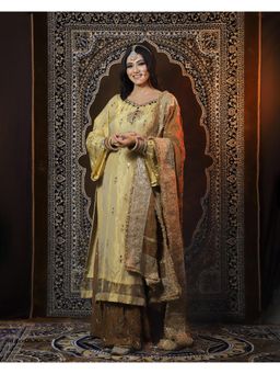 Payal Dawar - Pakistani Embellished Kurta with Sharara and Dupatta (Set of 3)
