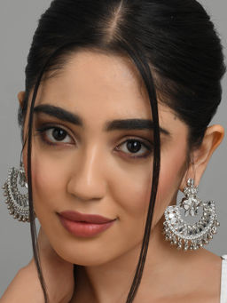 Fida - Ethnic Silver Plated Beaded Drop Earring for Women