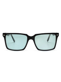 Scott Sunglasses - Green Lens Rectangle Sunglass Full Rim Black Frame - Scott 10012 Clive C1 54 S
