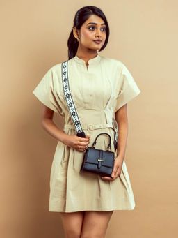 Strokes by Namrata Mehta - Charcoal Chic Mini Satchel bag