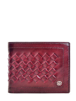 Eske - Phil Men's Two Fold Wallet Wine Hand-Stitched