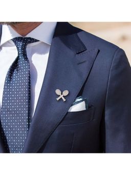 The Tie Hub - Silver Tennis Racket Metal Lapel Pin