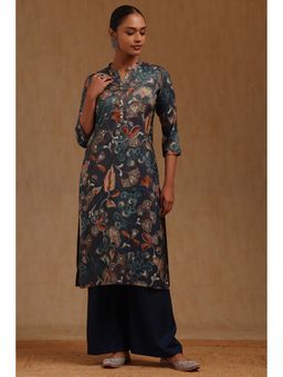 Soch - Navy Blue Floral Kurta