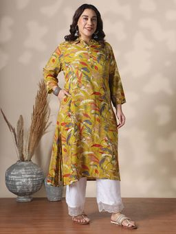 Globus - Yellow Floral Kurta