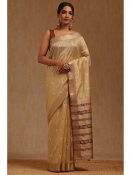 Soch - Beige Woven Saree with Unstitched Blouse