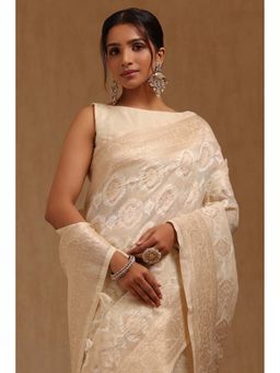 Soch - Cream Woven Saree with Unstitched Blouse