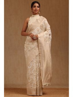 Soch - Cream Woven Saree with Unstitched Blouse