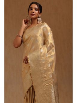 Soch - Beige Woven Saree with Unstitched Blouse
