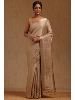 Soch - Beige Woven Saree with Unstitched Blouse